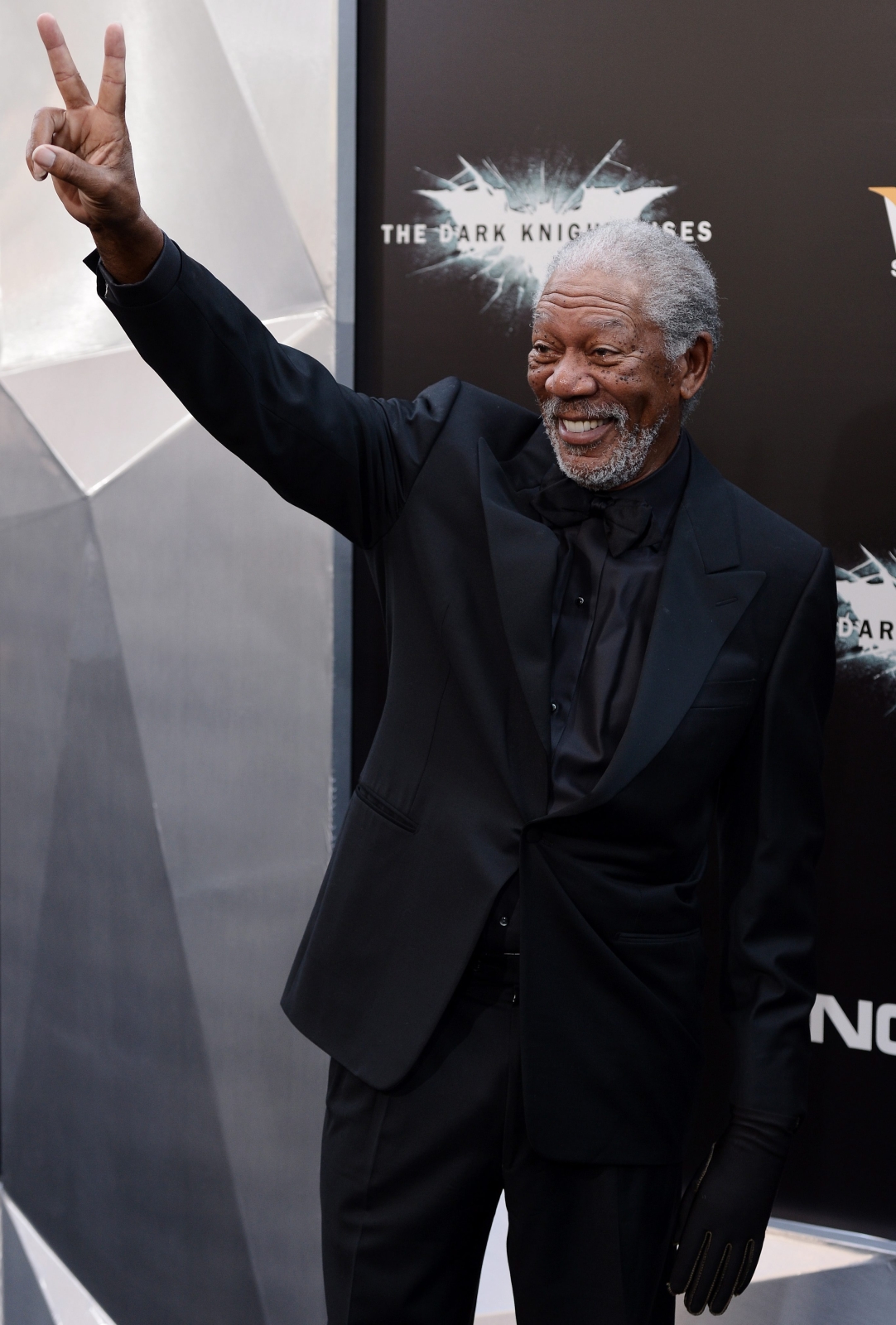 Morgan Freeman na premierze filmu "Mroczny rycerz powstaje" w Nowym Jorku