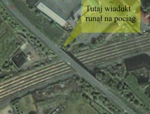 Miejsce katastrofy pociągu